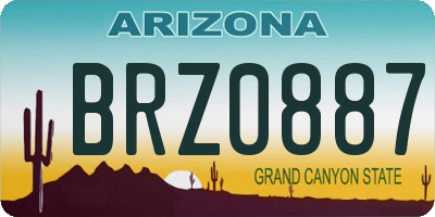 AZ license plate BRZ0887