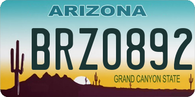 AZ license plate BRZ0892