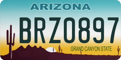AZ license plate BRZ0897