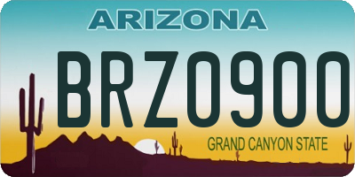 AZ license plate BRZ0900