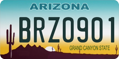 AZ license plate BRZ0901