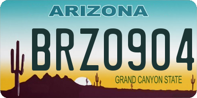 AZ license plate BRZ0904