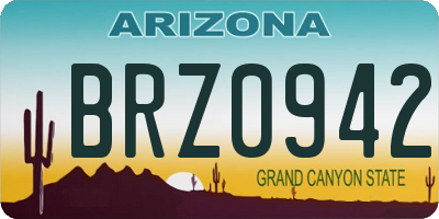 AZ license plate BRZ0942