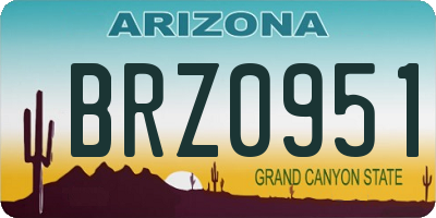 AZ license plate BRZ0951