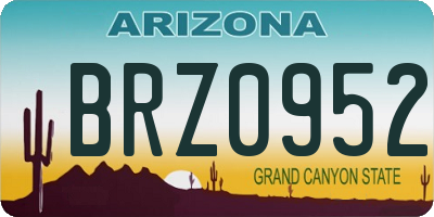 AZ license plate BRZ0952