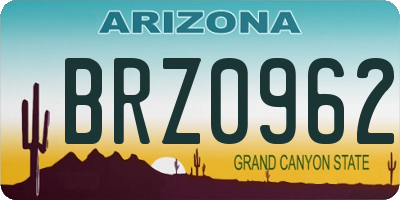 AZ license plate BRZ0962
