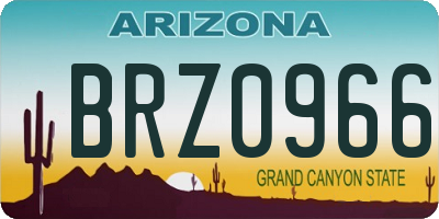 AZ license plate BRZ0966