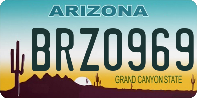 AZ license plate BRZ0969