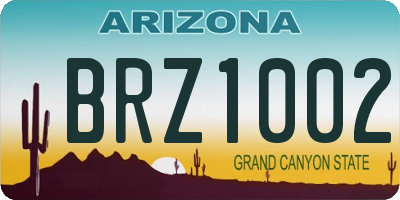 AZ license plate BRZ1002