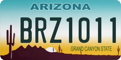 AZ license plate BRZ1011