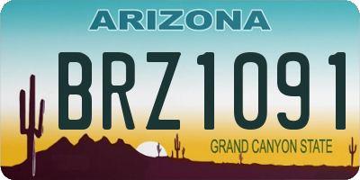AZ license plate BRZ1091