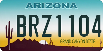 AZ license plate BRZ1104