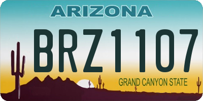 AZ license plate BRZ1107
