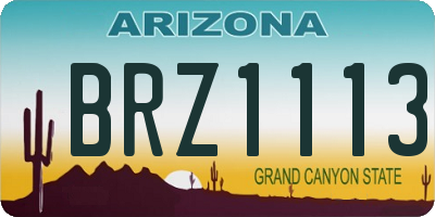 AZ license plate BRZ1113