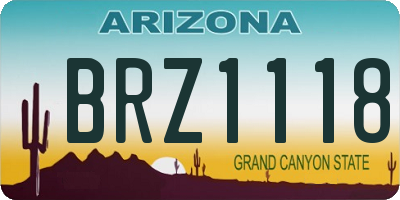 AZ license plate BRZ1118