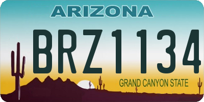 AZ license plate BRZ1134