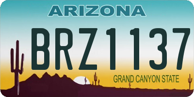 AZ license plate BRZ1137