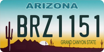 AZ license plate BRZ1151