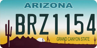 AZ license plate BRZ1154