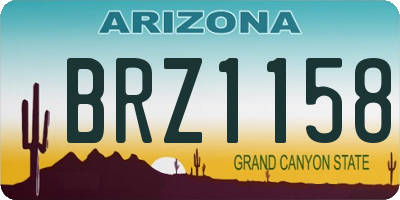 AZ license plate BRZ1158