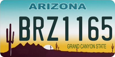AZ license plate BRZ1165
