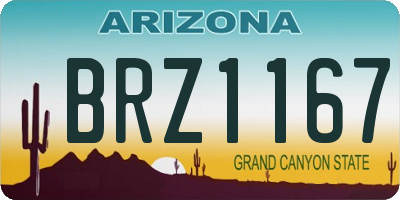 AZ license plate BRZ1167
