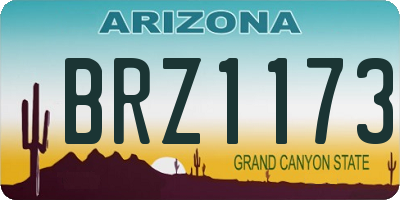 AZ license plate BRZ1173