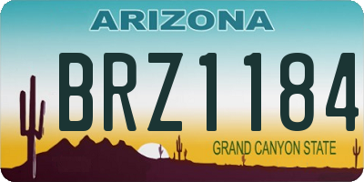 AZ license plate BRZ1184