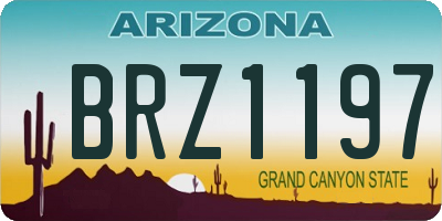 AZ license plate BRZ1197