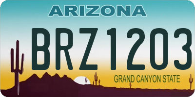 AZ license plate BRZ1203