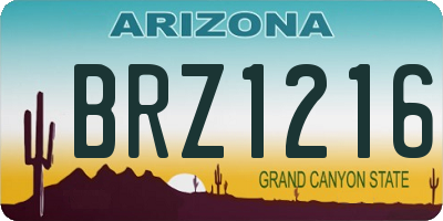 AZ license plate BRZ1216