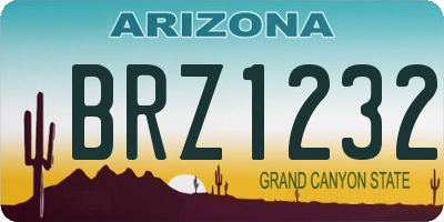 AZ license plate BRZ1232