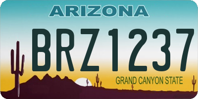 AZ license plate BRZ1237