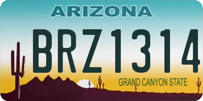 AZ license plate BRZ1314