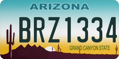 AZ license plate BRZ1334