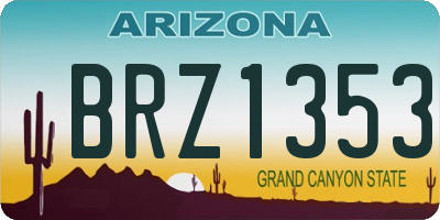 AZ license plate BRZ1353