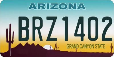 AZ license plate BRZ1402