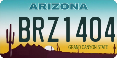 AZ license plate BRZ1404
