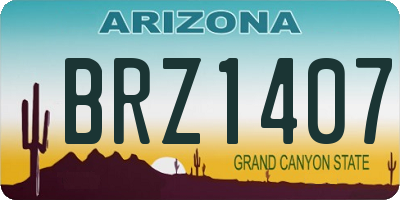 AZ license plate BRZ1407