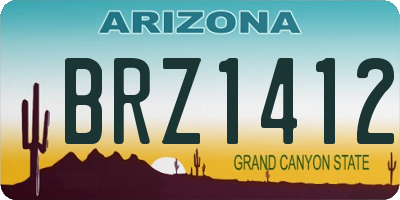 AZ license plate BRZ1412