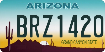 AZ license plate BRZ1420