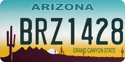 AZ license plate BRZ1428