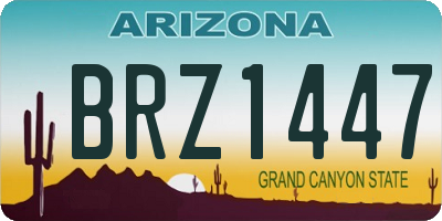 AZ license plate BRZ1447