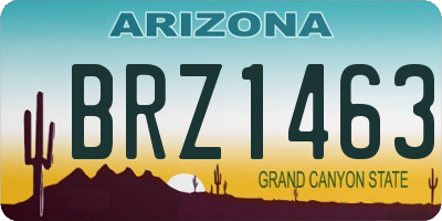 AZ license plate BRZ1463