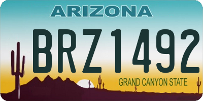 AZ license plate BRZ1492