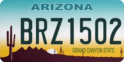 AZ license plate BRZ1502
