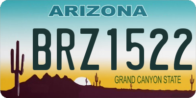 AZ license plate BRZ1522