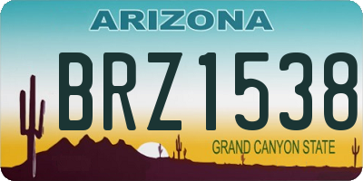 AZ license plate BRZ1538