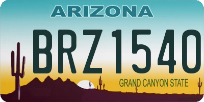 AZ license plate BRZ1540
