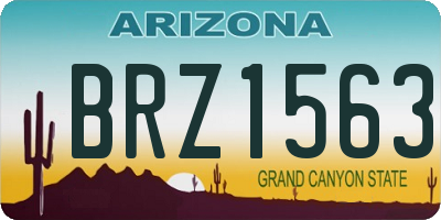 AZ license plate BRZ1563